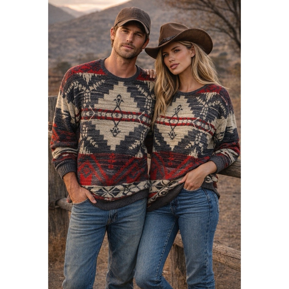 Ralph Lauren Denim Supply Unisex Top M Southwestern Aztec‎ Western Lightweight
